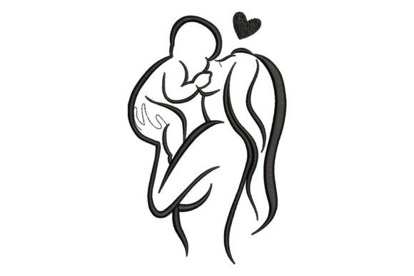 Download Mother and Baby Love Embroidery - Premium Resources