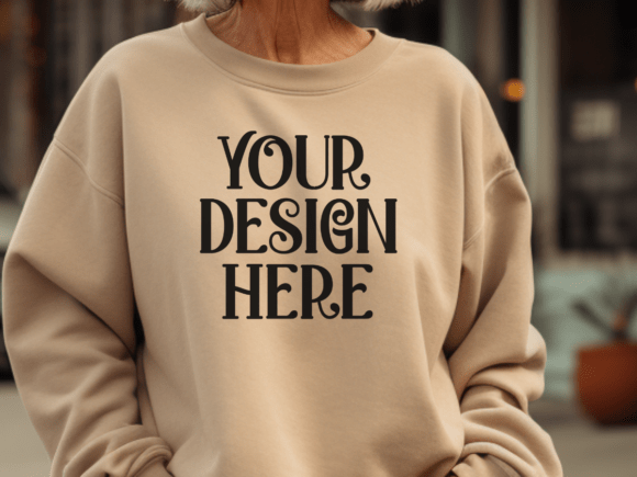 Download Gildan 18000 Grandma Mockup 3 - Premium Resources