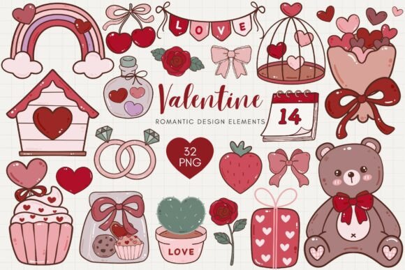 Download Valentine Romantic Design Elements - Romantic design Collection