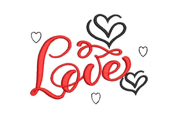 Download Letter Love with Heart Embroidery Design - Heart embroidery Collection