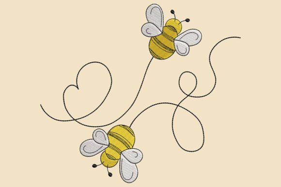 Download Honey Bee Love Embroidery Design - Premium Resources