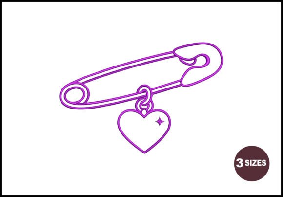 Download Safety Pin Heart Embroidery Design - Premium Resources