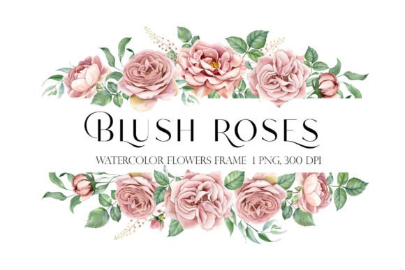 Download Watercolor Flower Rose Pink Frame Png - Pink frame Collection